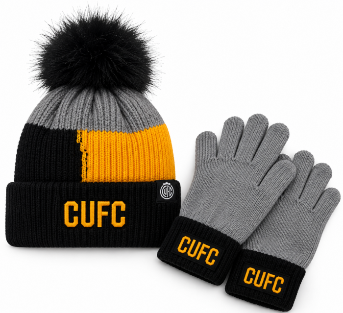 KIDS COLOUR BLOCK HAT & GLOVE SET