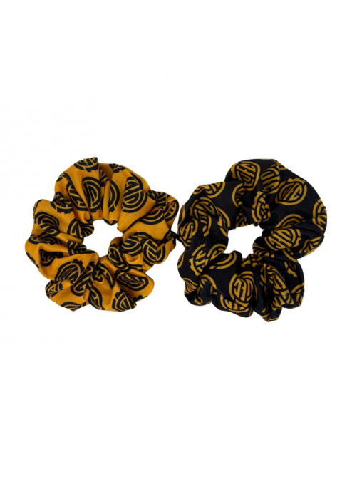 2pk Scrunchies Black & Amber