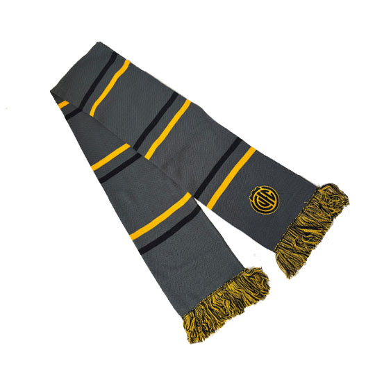 GREY WOVEN CREST SCARF