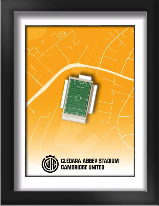 Stadium Map Print - Tempered Glass Frame 6 x 8